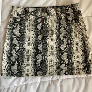 Mini & Fitted Snake Skin Skirt